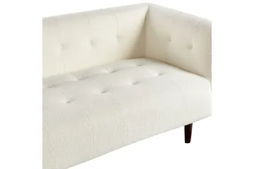 3-sitssoffa Beliani Byske Beige, mörkt trä White - Hvid - Møbler - Sofaer - 3 personers sofa