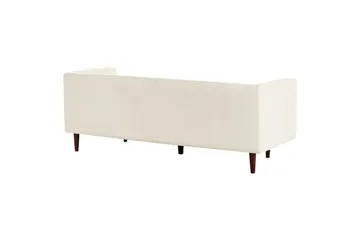 3-sitssoffa Beliani Byske Beige, mörkt trä White - Hvid - Møbler - Sofaer - 3 personers sofa