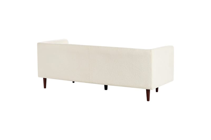 3-sitssoffa Beliani Byske Beige, mörkt trä White - Hvid - Møbler - Sofaer - 3 personers sofa