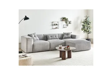 3-sitssoffa Beliani Dolva Grå, svart, Vänstervänd Grey - Grå - Møbler - Sofaer - Sofa med chaiselong