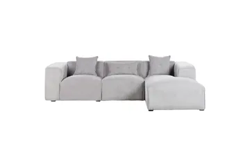 3-sitssoffa Beliani Dolva Grå, svart, Vänstervänd Grey - Grå - Møbler - Sofaer - Sofa med chaiselong