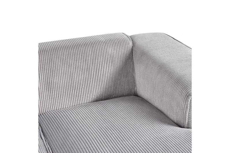 3-sitssoffa Beliani Dolva Grå, svart, Vänstervänd Grey - Grå - Møbler - Sofaer - Sofa med chaiselong