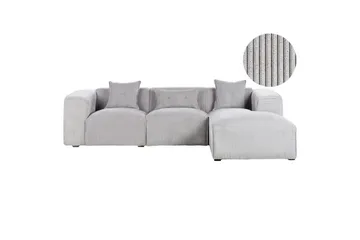 3-sitssoffa Beliani Dolva Grå, svart, Vänstervänd Grey - Grå - Møbler - Sofaer - Sofa med chaiselong