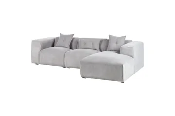 3-sitssoffa Beliani Dolva Grå, svart, Vänstervänd Grey - Grå - Møbler - Sofaer - Sofa med chaiselong