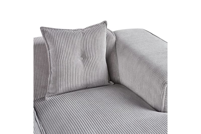 3-sitssoffa Beliani Dolva Grå, svart, Vänstervänd Grey - Grå - Møbler - Sofaer - Sofa med chaiselong