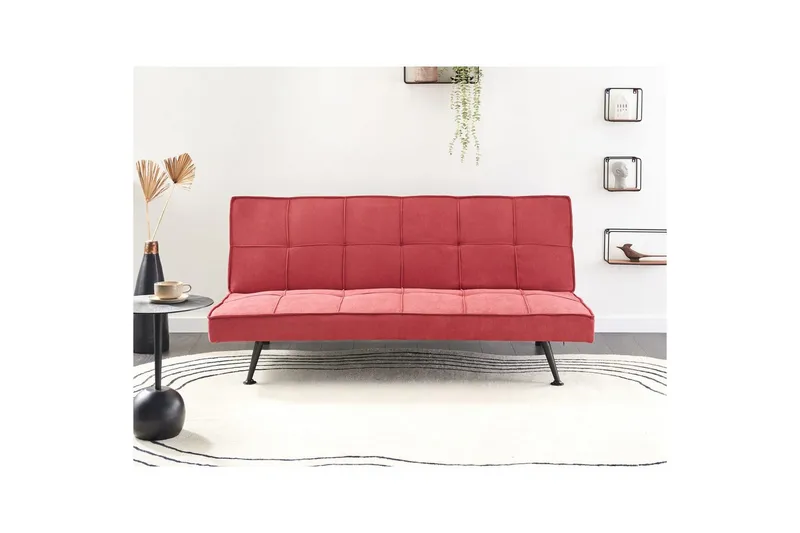 3-sitssoffa Beliani Hasle Beige, svart NO_BRAND Pink - Lyserød - Møbler - Sofaer - Sovesofaer