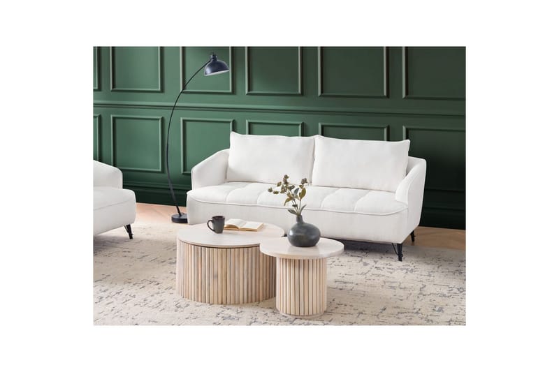 3-sitssoffa Beliani Hobro Brun, Svart NO_BRAND White||Black - Møbler - Sofaer - 3 personers sofa