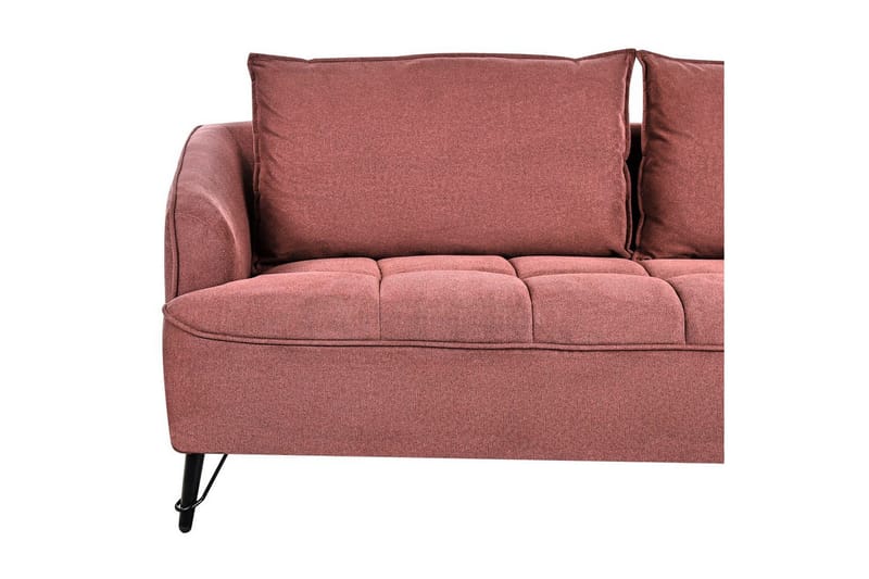 3-sitssoffa Beliani Hobro Brun, Svart NO_BRAND Pink - Lyserød - Møbler - Sofaer - 3 personers sofa