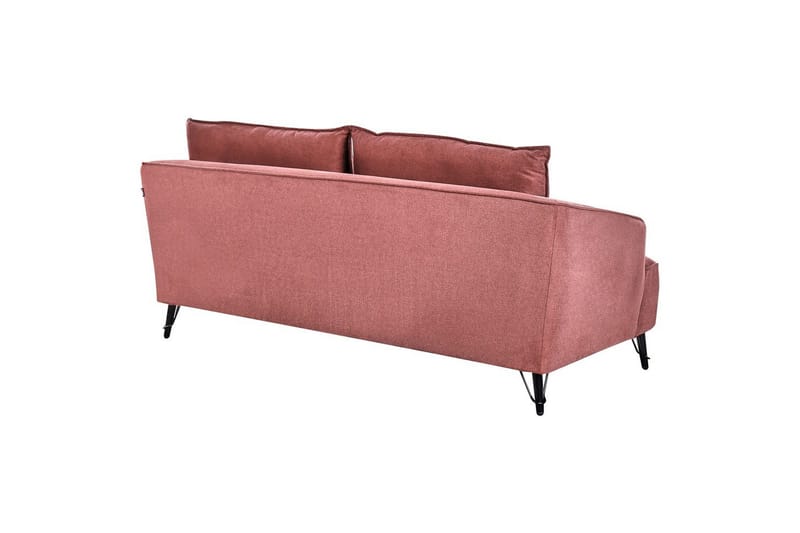 3-sitssoffa Beliani Hobro Brun, Svart NO_BRAND Pink - Lyserød - Møbler - Sofaer - 3 personers sofa