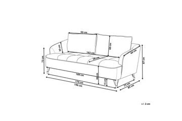 3-sitssoffa Beliani Hobro Brun, Svart White||Black - Møbler - Sofaer - 3 personers sofa