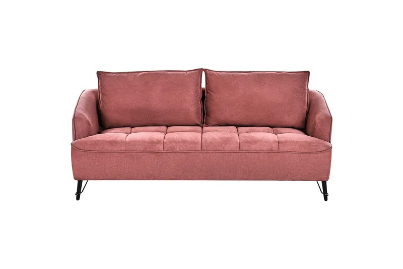 3-sitssoffa Beliani Hobro Brun, Svart Pink - Lyserød - Møbler - Sofaer - 3 personers sofa