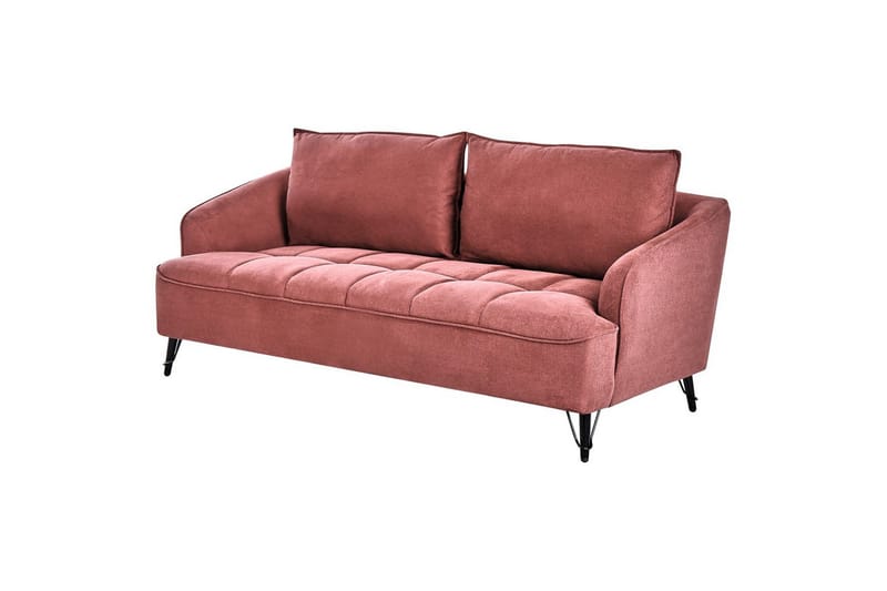 3-sitssoffa Beliani Hobro Brun, Svart Pink - Lyserød - Møbler - Sofaer - 3 personers sofa