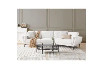 3-sitssoffa Beliani Kansseli Beige, svart White||Black - Møbler - Sofaer - 3 personers sofa