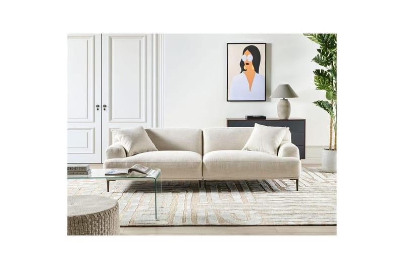 3-sitssoffa Beliani Matila Beige, brun Beige||Brown - Møbler - Sofaer - 3 personers sofa