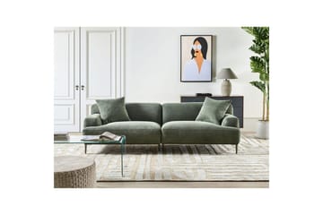 3-sitssoffa Beliani Matila Beige, brun Green||Brown - Møbler - Sofaer - 3 personers sofa