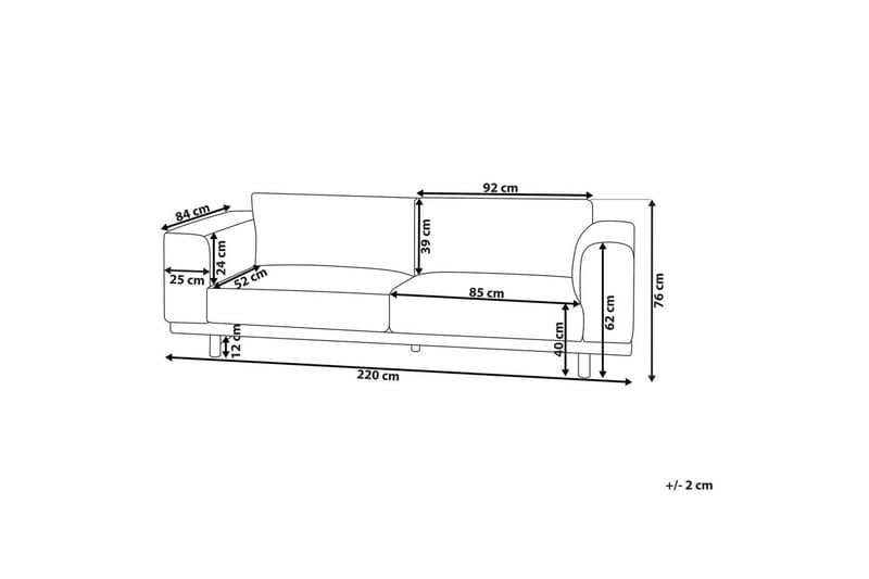 3-sitssoffa Beliani Nivala Blå White - Møbler - Sofaer - 3 personers sofa