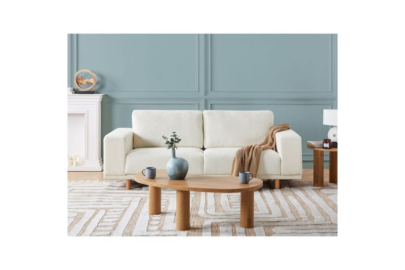 3-sitssoffa Beliani Nivala Blå White - Møbler - Sofaer - 3 personers sofa