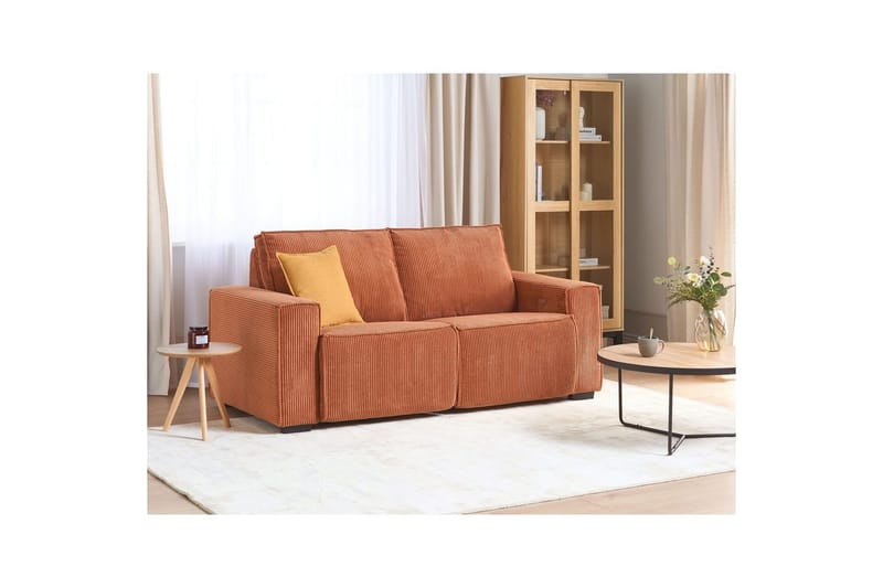 3-sitssoffa Beliani Nukari Orange, Svart Orange - Orange - Møbler - Sofaer - 3 personers sofa
