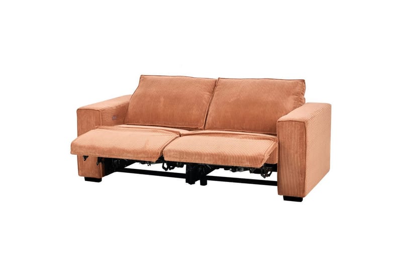 3-sitssoffa Beliani Nukari Orange, Svart Orange - Orange - Møbler - Sofaer - 3 personers sofa