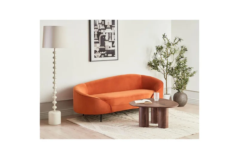 3-sitssoffa Beliani Savar Blå, Svart Orange||Black - Møbler - Sofaer - 3 personers sofa