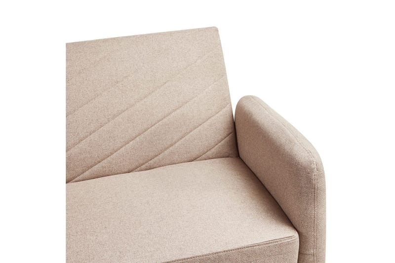 3-sitssoffa Beliani Senja Beige, mörkt trä, guld Beige - Beige - Møbler - Sofaer - Sovesofaer