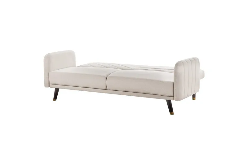 3-sitssoffa Beliani Senja Beige, mörkt trä, guld Beige||Dark colored wood||GOLD - Møbler - Sofaer - Sovesofaer