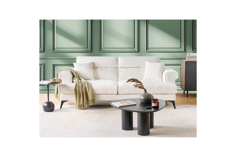 3-sitssoffa Beliani Skive Beige NO_BRAND White||Black VALUE_MISSING_3 - Møbler - Sofaer - 3 personers sofa