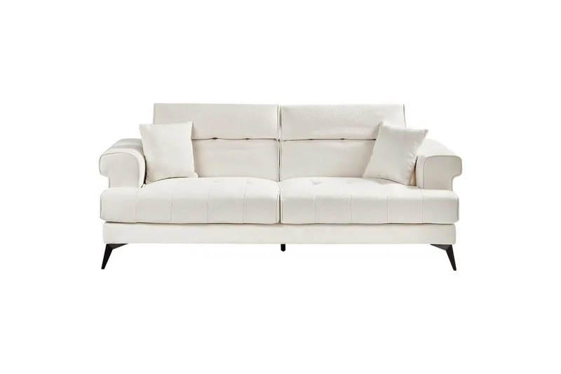 3-sitssoffa Beliani Skive Beige NO_BRAND White||Black VALUE_MISSING_3 - Møbler - Sofaer - 3 personers sofa