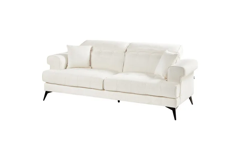 3-sitssoffa Beliani Skive Beige NO_BRAND White||Black VALUE_MISSING_3 - Møbler - Sofaer - 3 personers sofa