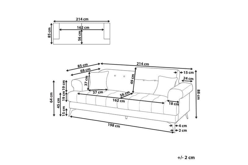 3-sitssoffa Beliani Skive Beige White||Black VALUE_MISSING_3 - Møbler - Sofaer - 3 personers sofa