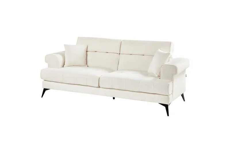 3-sitssoffa Beliani Skive Beige White||Black VALUE_MISSING_3 - Møbler - Sofaer - 3 personers sofa