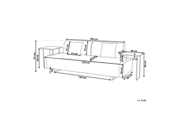 3-sitssoffa Beliani Sokna Beige, svart Black - Møbler - Sofaer - 3 personers sofa