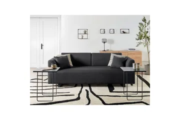 3-sitssoffa Beliani Sokna Beige, svart Black - Møbler - Sofaer - 3 personers sofa