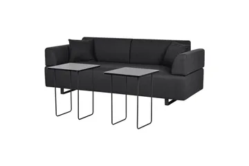 3-sitssoffa Beliani Sokna Beige, svart Black - Møbler - Sofaer - 3 personers sofa