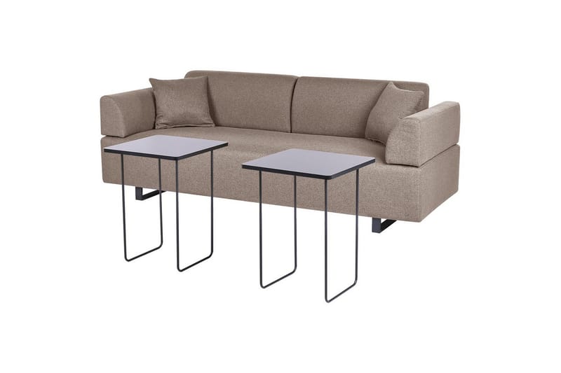 3-sitssoffa Beliani Sokna Beige, svart Brown - Brun - Møbler - Sofaer - 3 personers sofa