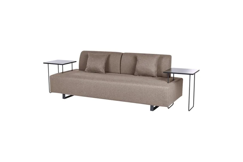 3-sitssoffa Beliani Sokna Beige, svart Brown - Brun - Møbler - Sofaer - 3 personers sofa