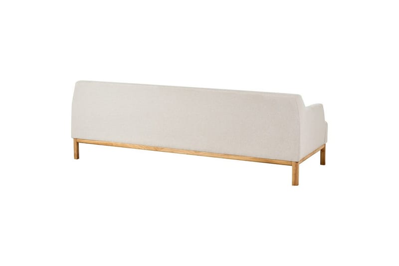 3-sitssoffa Beliani Sosjo Beige, ljust trä Beige||Light colored wood - Møbler - Sofaer - 3 personers sofa