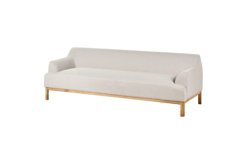 3-sitssoffa Beliani Sosjo Beige, ljust trä Beige||Light colored wood - Møbler - Sofaer - 3 personers sofa