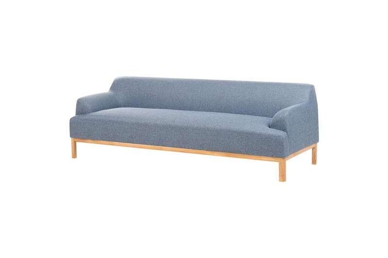 3-sitssoffa Beliani Sosjo Beige, ljust trä blue||Light colored wood - Møbler - Sofaer - 3 personers sofa