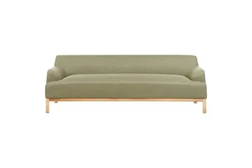 3-sitssoffa Beliani Sosjo Beige, ljust trä Green||Light colored wood
