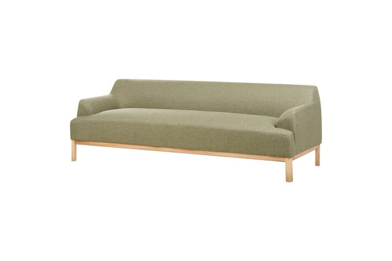 3-sitssoffa Beliani Sosjo Beige, ljust trä Green||Light colored wood - Møbler - Sofaer - 3 personers sofa