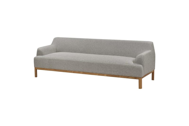3-sitssoffa Beliani Sosjo Beige, ljust trä Grey||Light colored wood - Møbler - Sofaer - 3 personers sofa