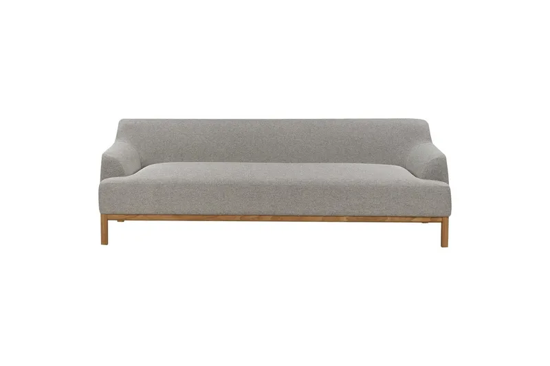 3-sitssoffa Beliani Sosjo Beige, ljust trä Grey||Light colored wood, undefined