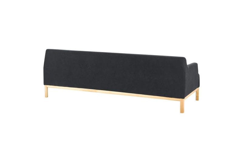 3-sitssoffa Beliani Sosjo Beige, ljust trä NO_BRAND Black||Light colored wood - Møbler - Sofaer - 3 personers sofa