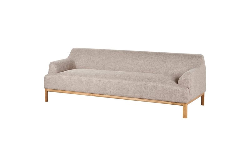 3-sitssoffa Beliani Sosjo Beige, ljust trä NO_BRAND Brown||Light colored wood - Møbler - Sofaer - 3 personers sofa