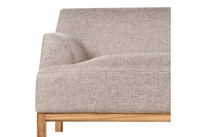 3-sitssoffa Beliani Sosjo Beige, ljust trä NO_BRAND Brown||Light colored wood - Møbler - Sofaer - 3 personers sofa
