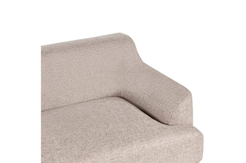 3-sitssoffa Beliani Sosjo Beige, ljust trä NO_BRAND Brown||Light colored wood - Møbler - Sofaer - 3 personers sofa