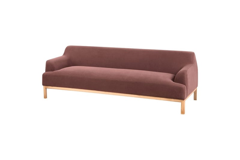 3-sitssoffa Beliani Sosjo Beige, ljust trä Red||Light colored wood - Møbler - Sofaer - 3 personers sofa