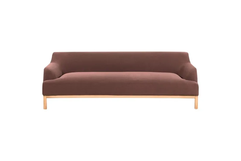 3-sitssoffa Beliani Sosjo Beige, ljust trä Red||Light colored wood - Møbler - Sofaer - 3 personers sofa