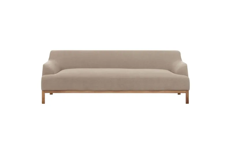3-sitssoffa Beliani Sosjo Beige, ljust trä Taupe - Møbler - Sofaer - 3 personers sofa